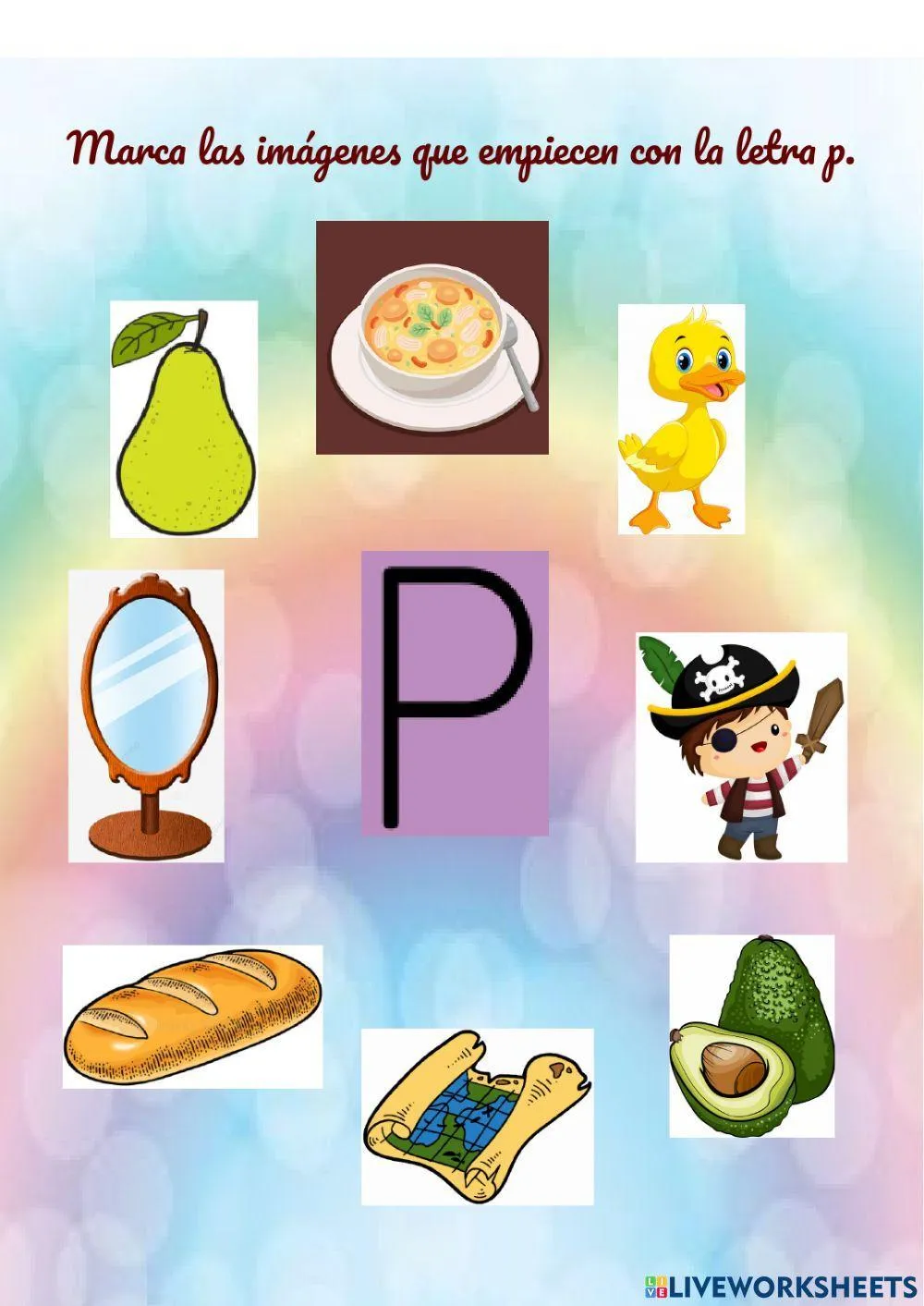 Palabras que empiezan con -p-. worksheet | Live Worksheets Palabras que empiezan con -p-. worksheet | Live Worksheets