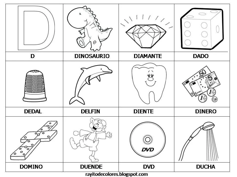 Vocabulario con imágenes para niños.