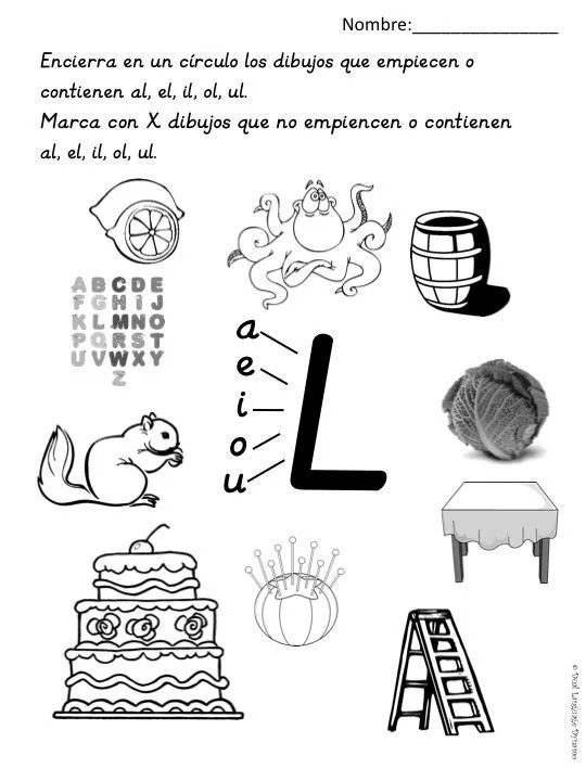 Silabas Inversas --al, el, il, ol, ul Sílabas Inversas | Writing