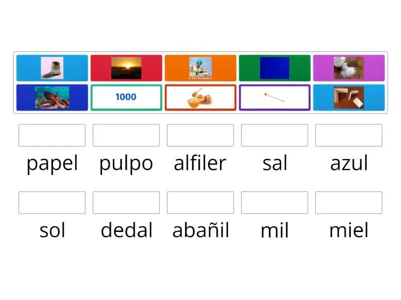 Palabras con al el il ol ul - Une las parejas Palabras con al el il ol ul - Une las parejas