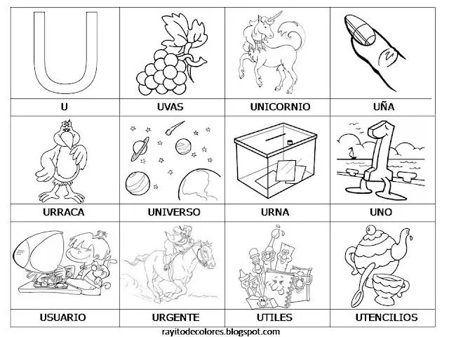 Palabras que inicien con la letra u para niños - Imagui