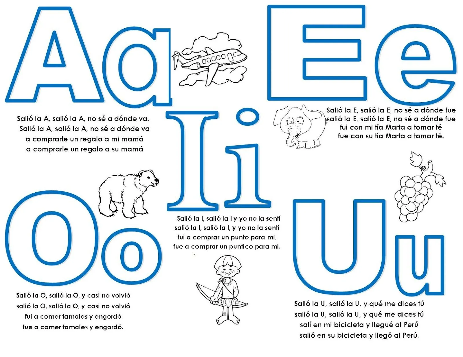 Las vocales mayusculas y minusculas con dibujos - Imagui