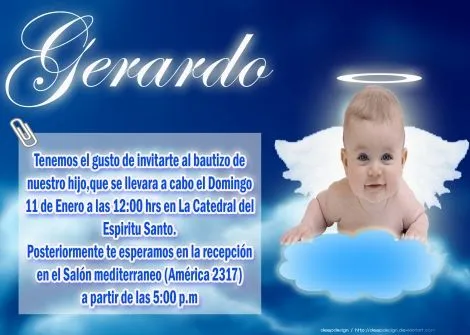Palabras que lleva una invitación de bautizo - Imagui