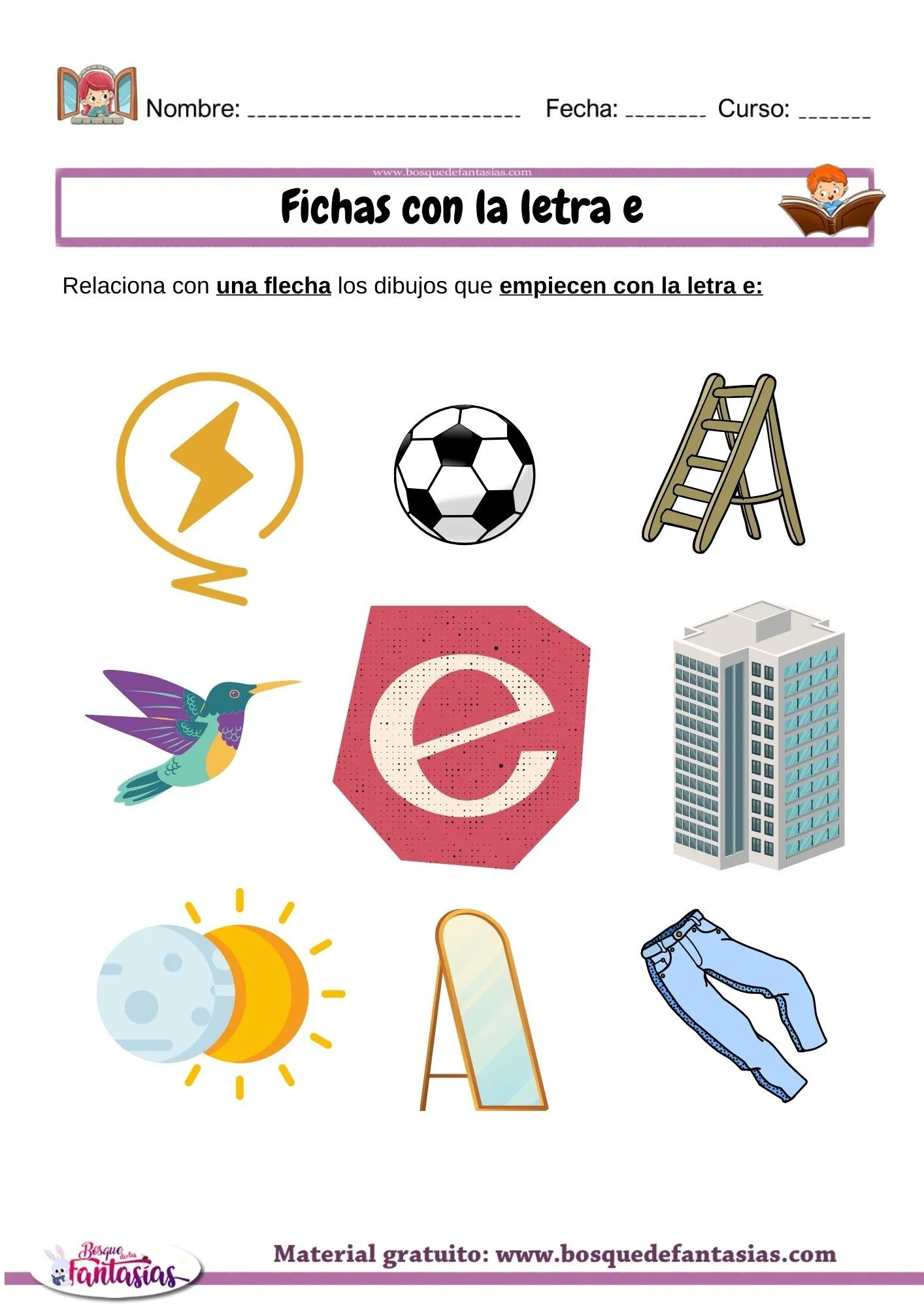 Palabras con la letra E : Actividades y ejemplos para niños