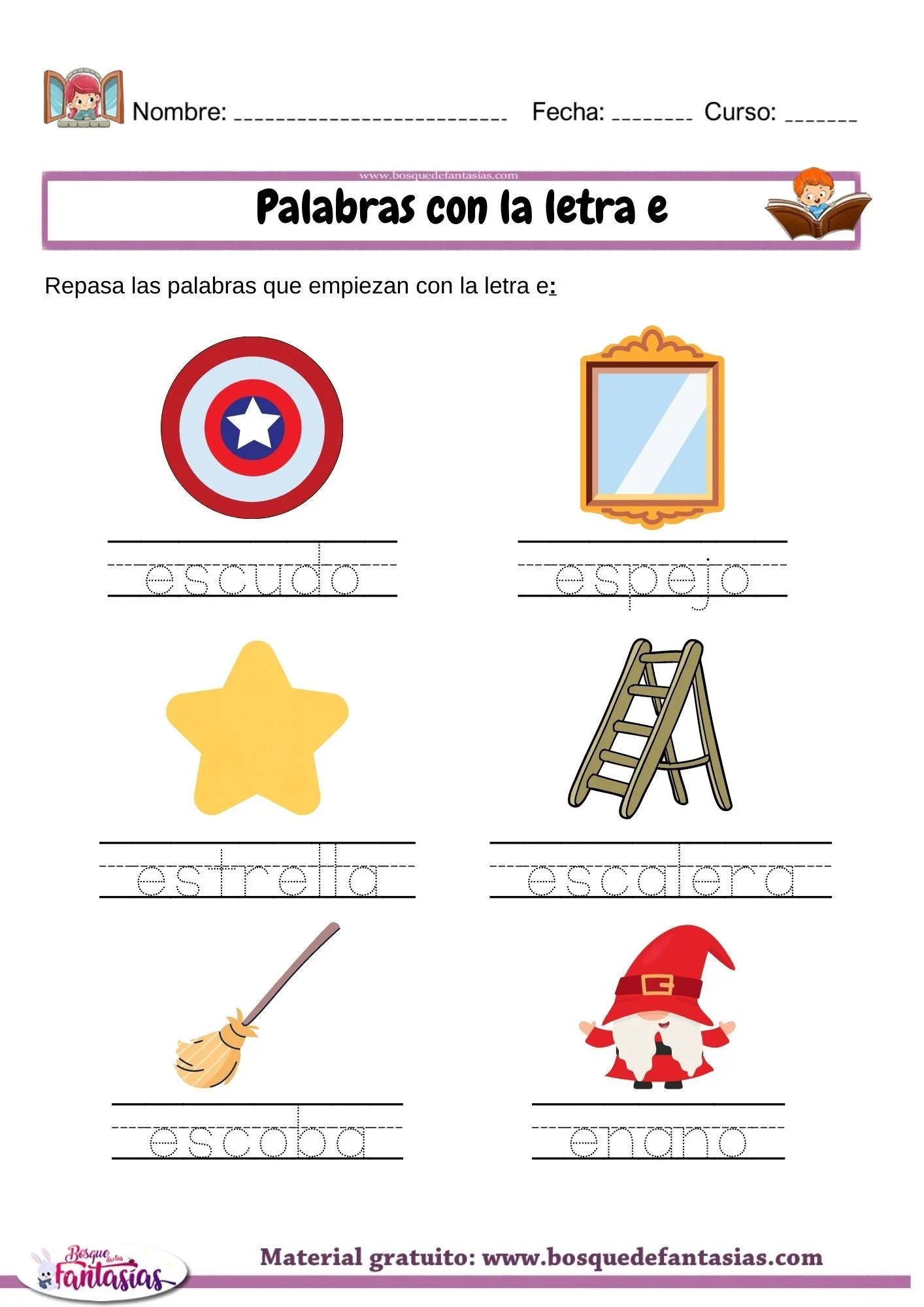 Palabras con la letra E : Actividades y ejemplos para niños Palabras con la letra E : Actividades y ejemplos para niños