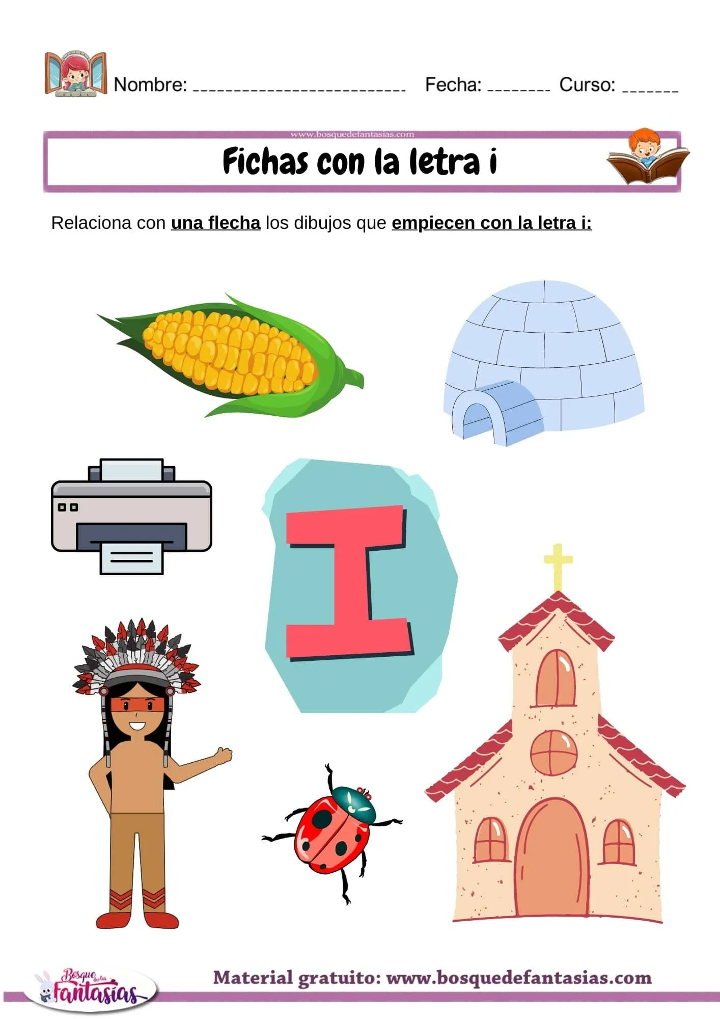 Palabras con la letra I : Actividades y ejemplos para niños