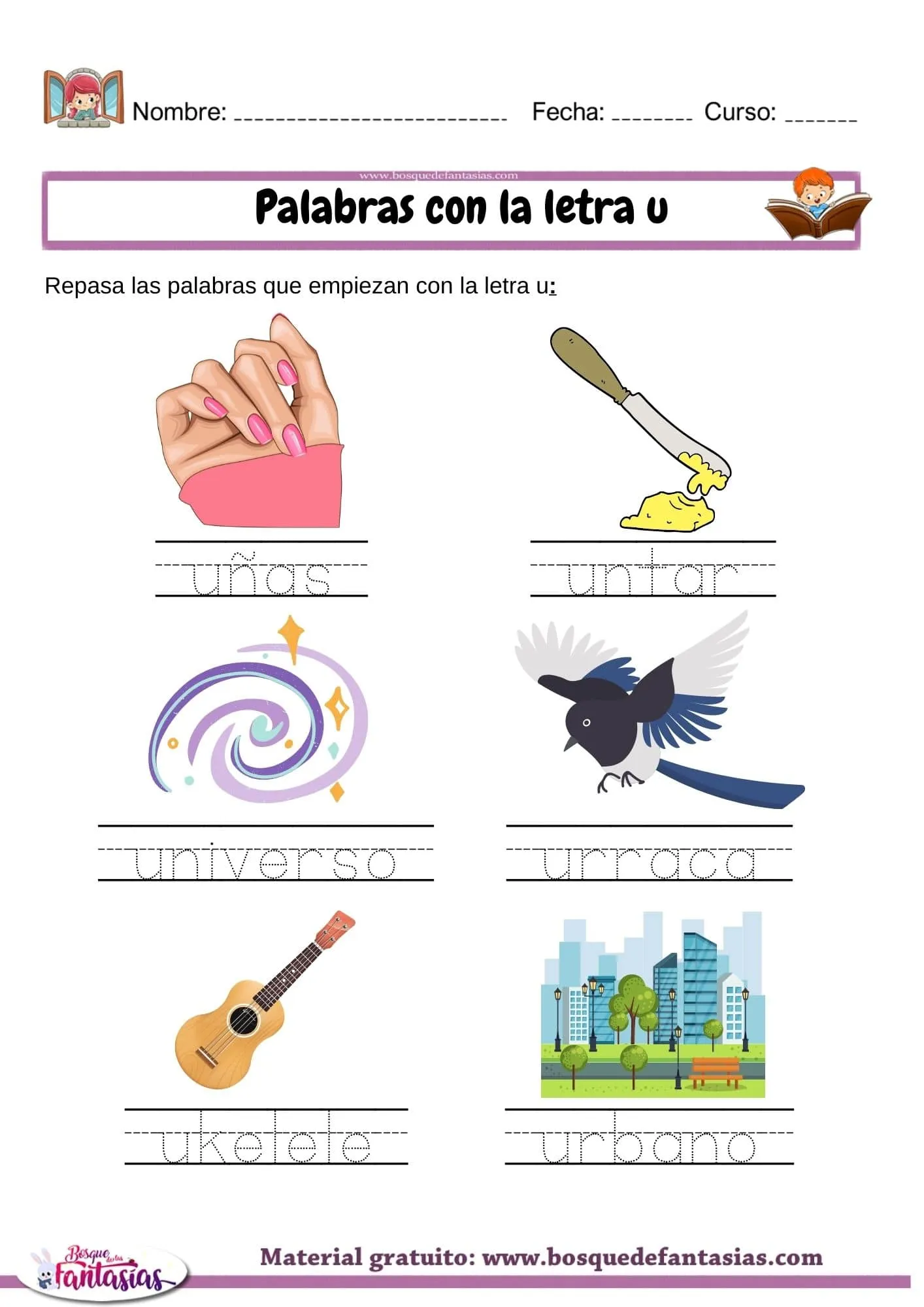 Palabras con la letra U : Actividades y ejemplos para niños Palabras con la letra U : Actividades y ejemplos para niños