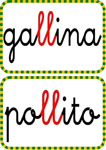PALABRAS CON LA LETRA LL (