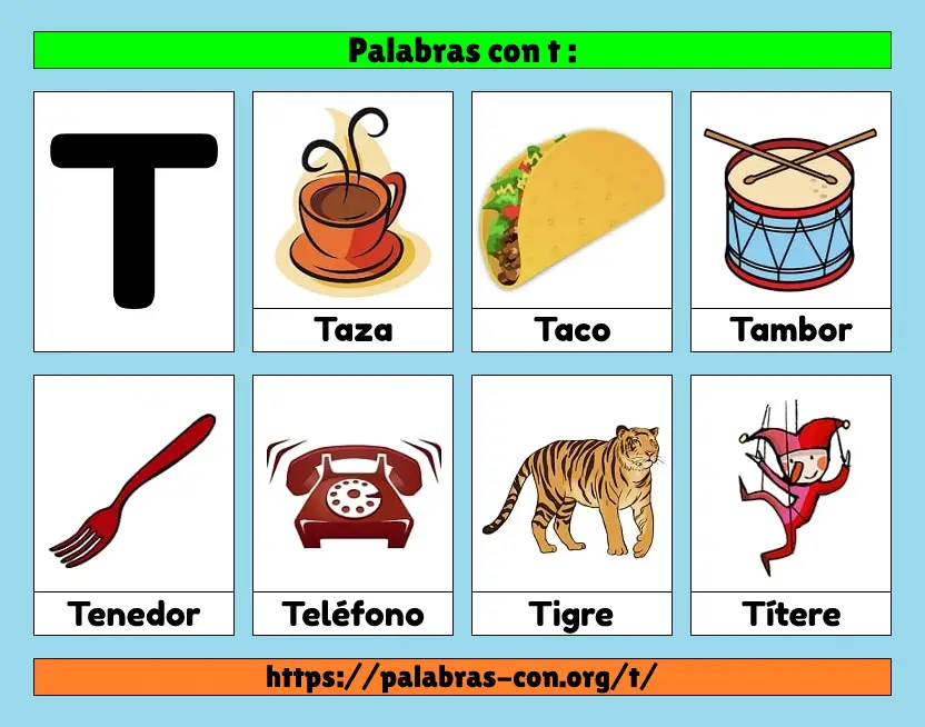 Palabras con t / T ⭐️ Cosas | Objetos | Animales ⭐️ Letra t Palabras con t / T ⭐️ Cosas | Objetos | Animales ⭐️ Letra t