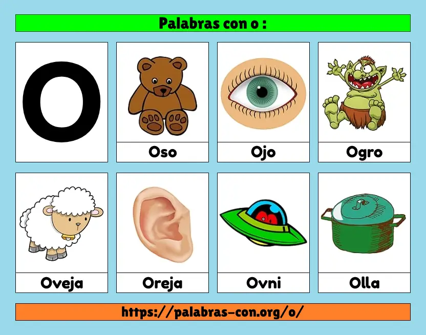 Palabras con o / O ⭐️ Cosas | Objetos | Animales ⭐️ Letra o