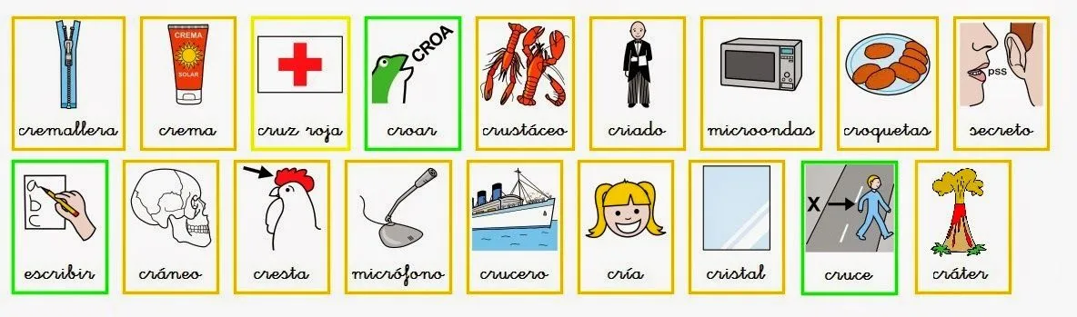 Palabras con silabas CR e Imágenes para imprimir - Para niños Palabras con silabas CR e Imágenes para imprimir - Para niños