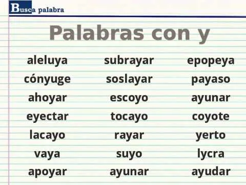 Palabras con y - YouTube