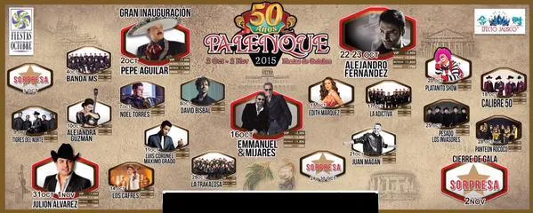 Palenque Fiestas de Octubre 2015 en Guadalajara: Cartelera ... Palenque Fiestas de Octubre 2015 en Guadalajara: Cartelera ...