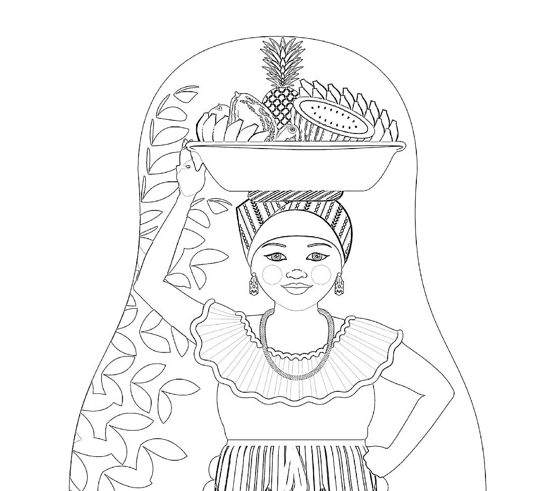 Palenquera colombiana de Cartagena hoja para colorear - Etsy México