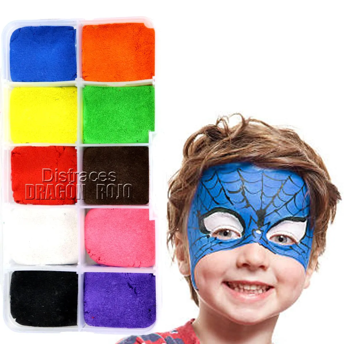 Paleta de Maquillaje Base Agua para Pintacaritas 100 grs – Dragón Rojo
