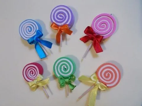 Paletas de Caramelo de Foamy ( Piruletas ) FACILISIMO - YouTube