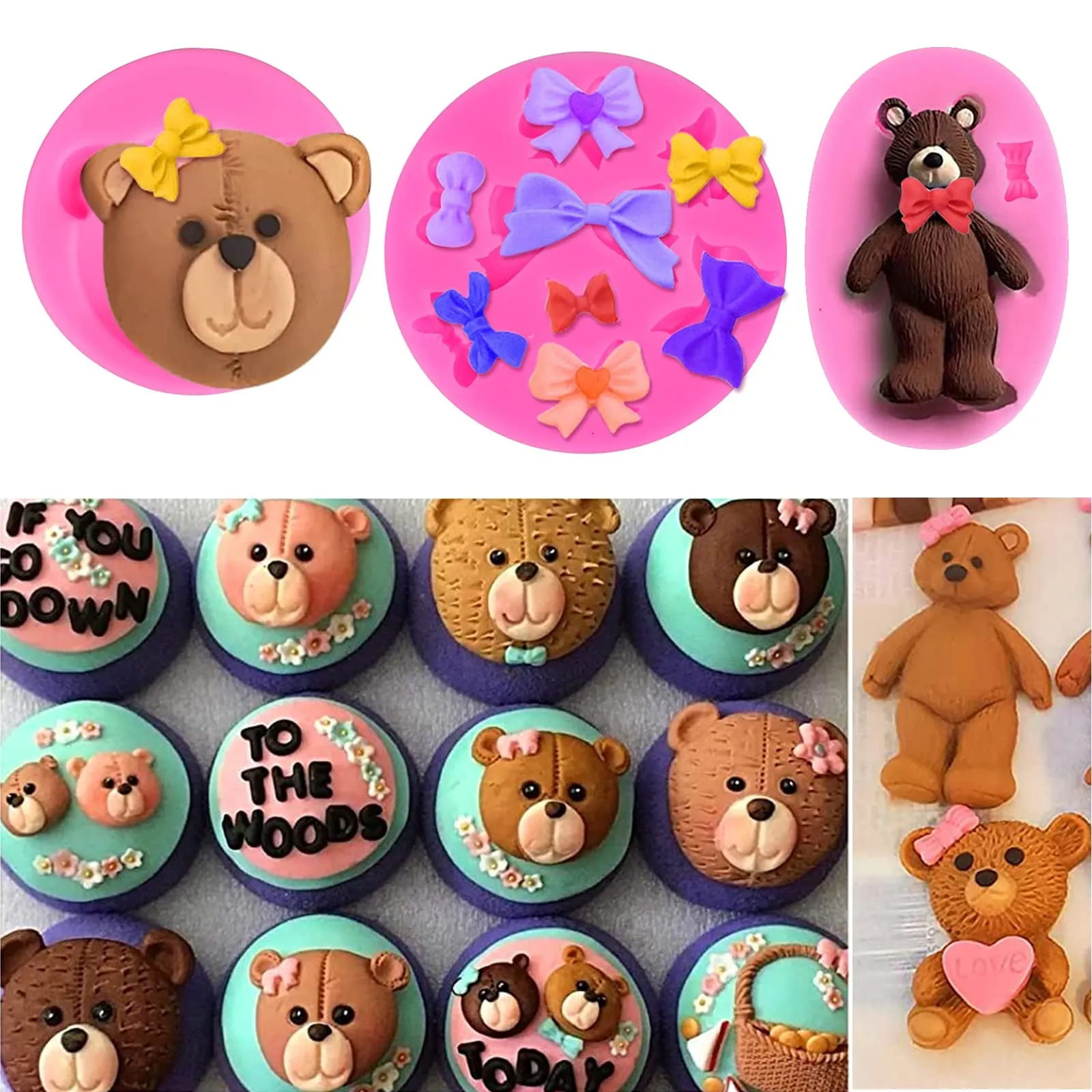 Palksky - Moldes de silicona para fondant para decoración de cupcakes de peluche, 3 moldes de pasta de goma, juego de lazos, color rosa : Amazon.com.mx: Hogar y Cocina Palksky - Moldes de silicona para fondant para decoración de cupcakes de peluche, 3 moldes de pasta de goma, juego de lazos, color rosa : Amazon.com.mx: Hogar y Cocina
