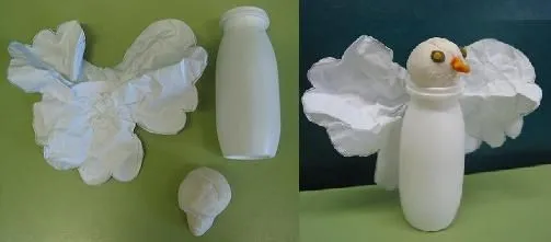 PALOMA DE LA PAZ (con bote de plástico pequeño y pápel) : econenos PALOMA DE LA PAZ (con bote de plástico pequeño y pápel) : econenos
