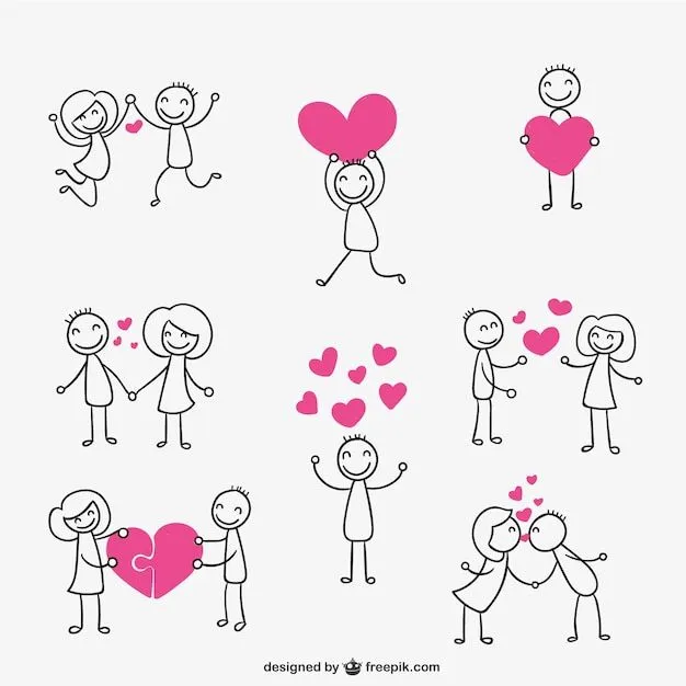 Pareja enamorada de figuras de palo | Descargar Vectores gratis Pareja enamorada de figuras de palo | Descargar Vectores gratis