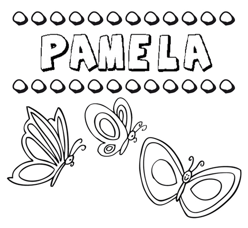 Pamela: dibujos de los nombres para colorear, pintar e imprimir Pamela: dibujos de los nombres para colorear, pintar e imprimir