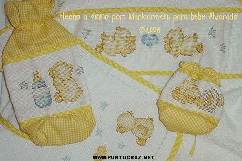 Pañalera para bebe con punto de cruz | Punto de cruz - Colección ...