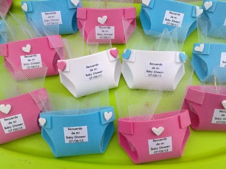 Pañales de foami como souvenirs de Baby Shower | Manualidades para ...