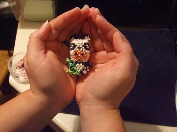 Panda 3d miniatura modular de origami de por Khrissieslittleworld Panda 3d miniatura modular de origami de por Khrissieslittleworld