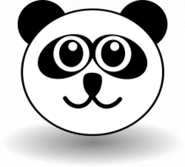 panda divertida cara en blanco y negro | Descargar Vectores gratis