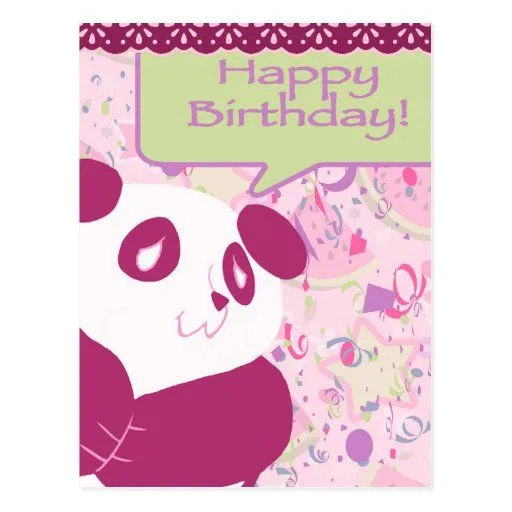 Panda del rosa de la sandía del feliz cumpleaños postal | Zazzle Panda del rosa de la sandía del feliz cumpleaños postal | Zazzle