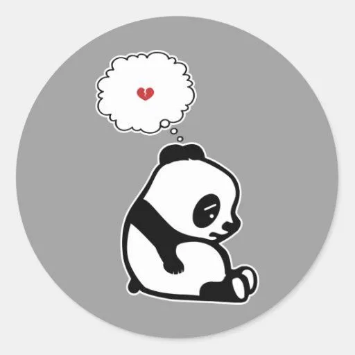 Panda triste pegatina redonda | Zazzle