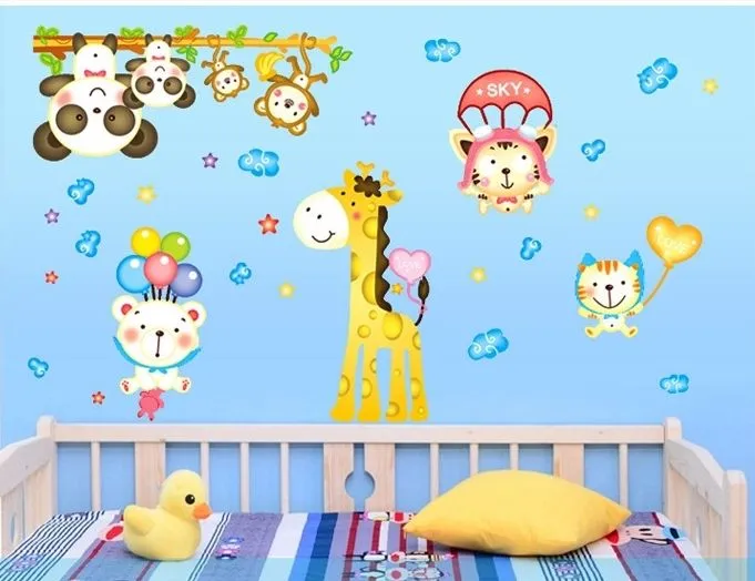 Pandas lindas ballons pegatinas de pared tatuajes de bebé niños de ... Pandas lindas ballons pegatinas de pared tatuajes de bebé niños de ...