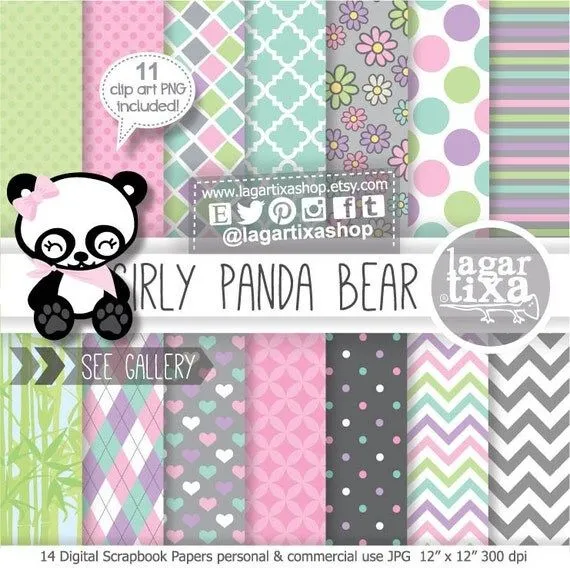 Pandita Niña Fondos Digitales Papeles para por LagartixaShop Pandita Niña Fondos Digitales Papeles para por LagartixaShop