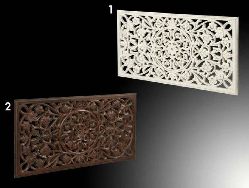 Panel Tallado Blanco y Nogal Floral | Blog de artesania y decoracion Panel Tallado Blanco y Nogal Floral | Blog de artesania y decoracion