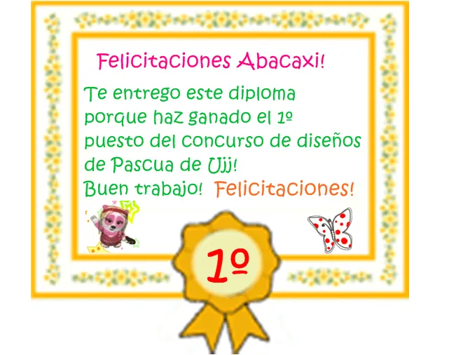 Panfu Ujj Oficial: 2º Parte: Benny Bunny ¡Ganadora del concurso! Panfu Ujj Oficial: 2º Parte: Benny Bunny ¡Ganadora del concurso!