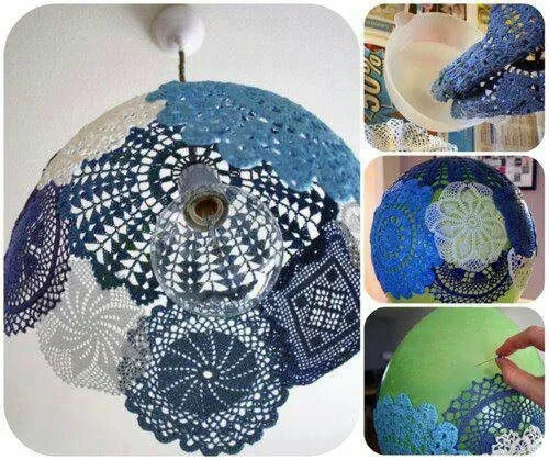 Pantalla lampara a crochet | Adornos | Pinterest
