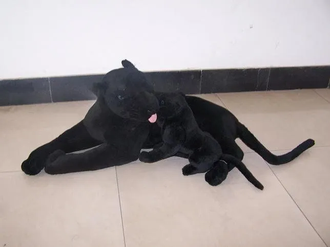 Pantera negro la madre& bebé de juguete-Animales Peluche ... Pantera negro la madre& bebé de juguete-Animales Peluche ...