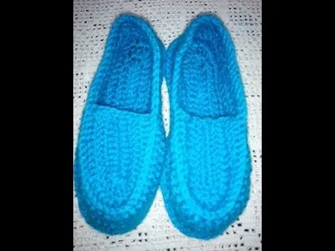 Pantuflas Para Hombre En Crochet - YouTube