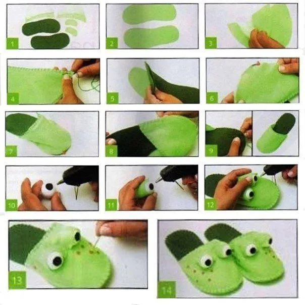 Pantuflas para niño de ranas con patrones (3) | Manualidades ...