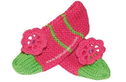 Pantuflas de rectángulos - Tejiendo Perú... Pantuflas de rectángulos - Tejiendo Perú...