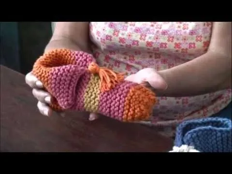 Pantuflas tejidas en dos agujas o palillos (parte 1) | Tricot ...