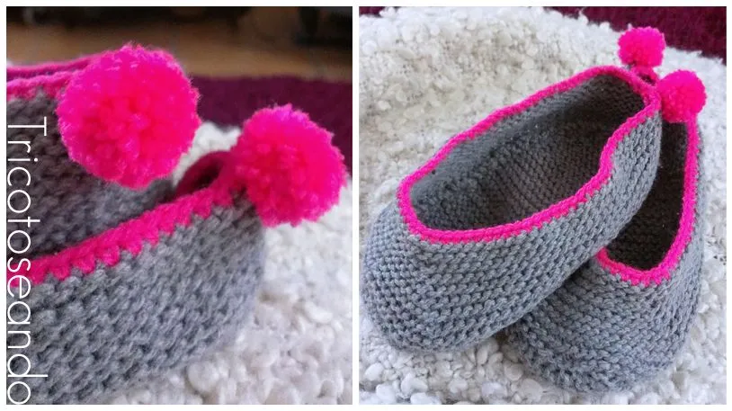 Pantuflas dos agujas paso a paso - Imagui