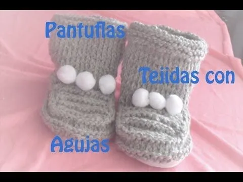 Pantuflas tejidas a dos agujas - YouTube