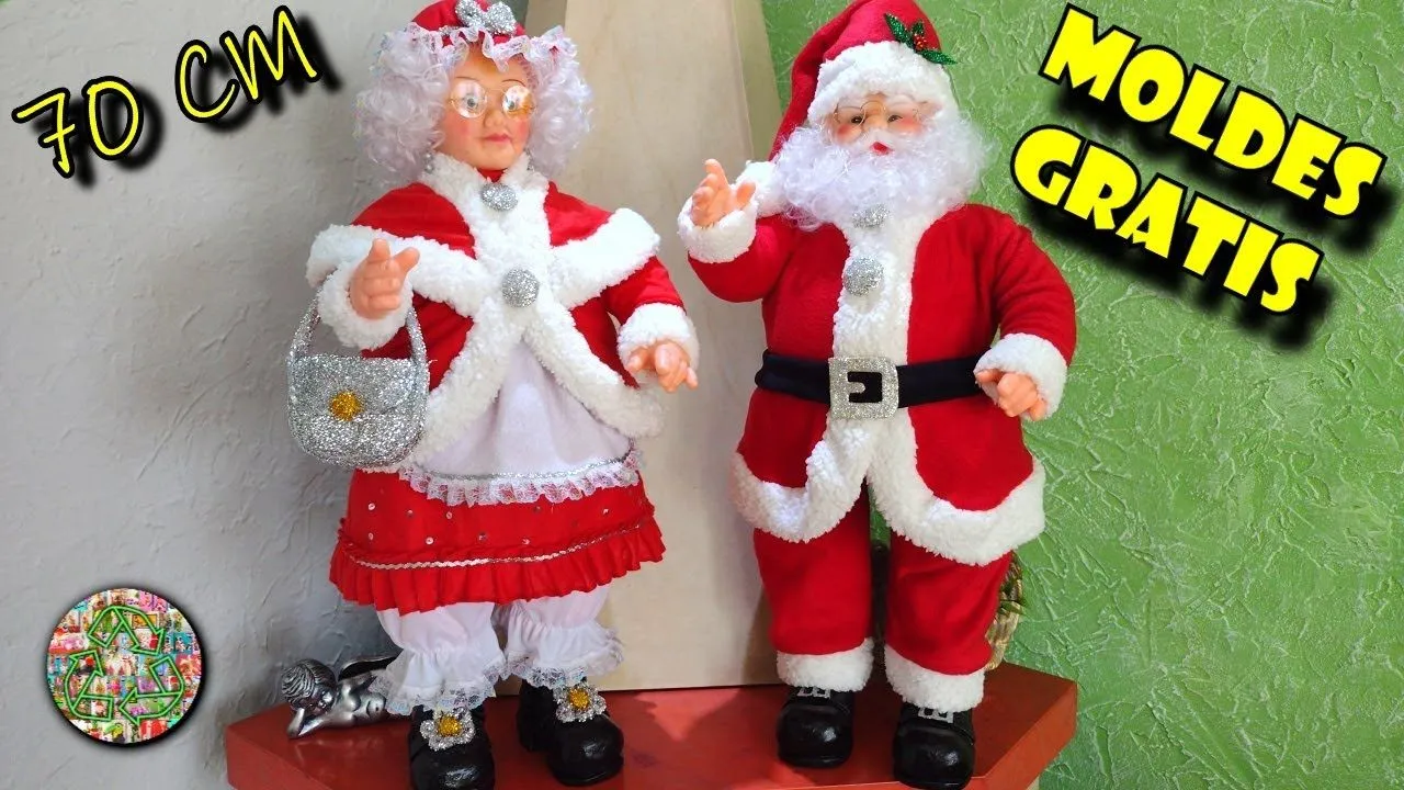 PAPÁ y MAMÁ Noel parados en fieltro paso a paso (Moldes Gratis) | Galería de Creatividad - YouTube PAPÁ y MAMÁ Noel parados en fieltro paso a paso (Moldes Gratis) | Galería de Creatividad - YouTube