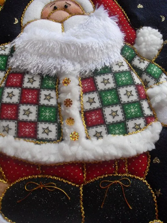 Papa noel en fieltro moldes - Imagui