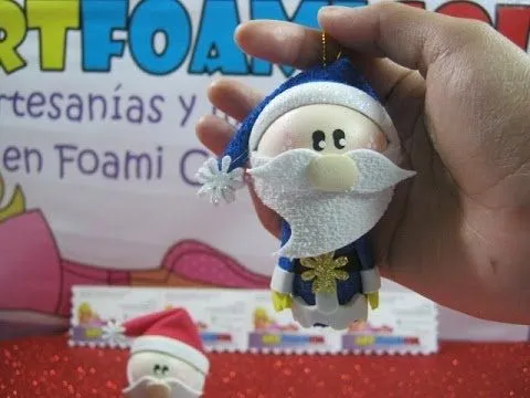 PAPÁ NOEL o SANTA CLAUS EN FOAMY adornos PARA ARBOL DE NAVIDAD con ...