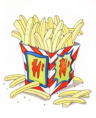 Papas fritas para colorear - Imagui