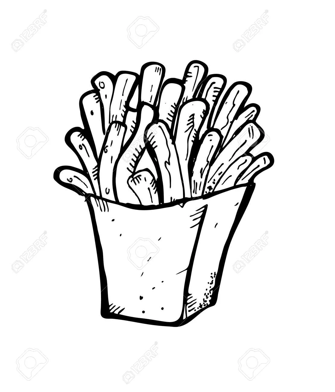 Papas Fritas Dibujo Imágenes De Archivo, Vectores, Papas Fritas ...