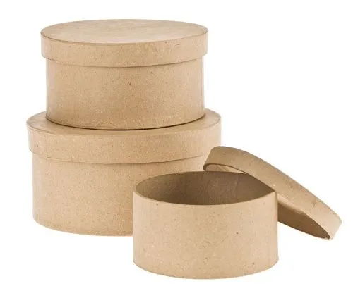 Papel Art - cajas redondas, lote de 3 - Opitec Papel Art - cajas redondas, lote de 3 - Opitec