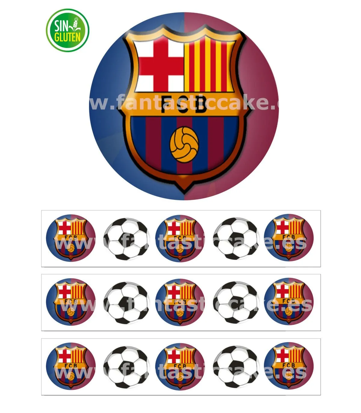 Papel de azúcar FC Barcelona para tartas SIN GLUTEN - Fantastic Cake Papel de azúcar FC Barcelona para tartas SIN GLUTEN - Fantastic Cake