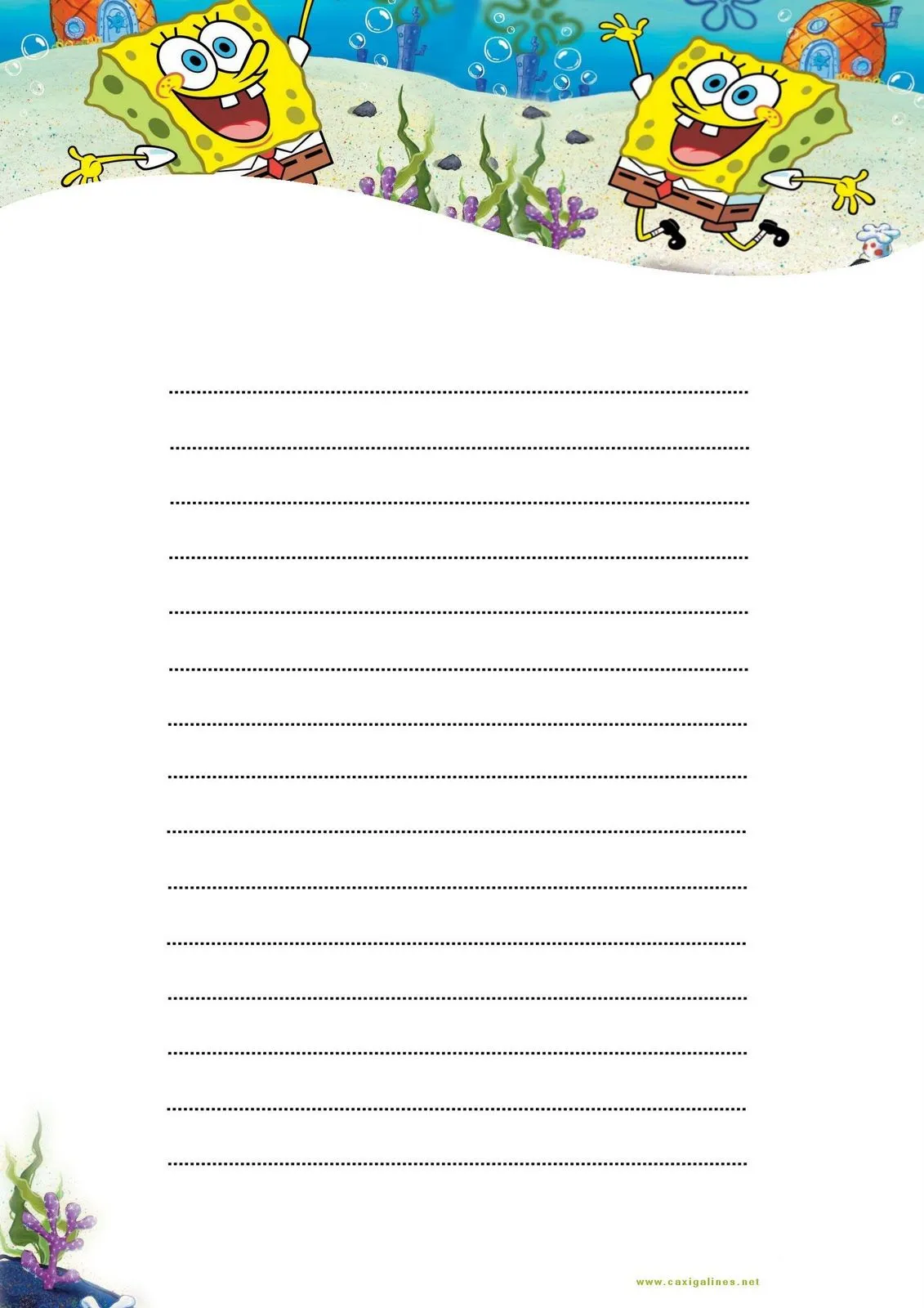 Hoja De Papel Bob Esponja Para Escribir Cartas Imprimir Gratis ... Hoja De Papel Bob Esponja Para Escribir Cartas Imprimir Gratis ...